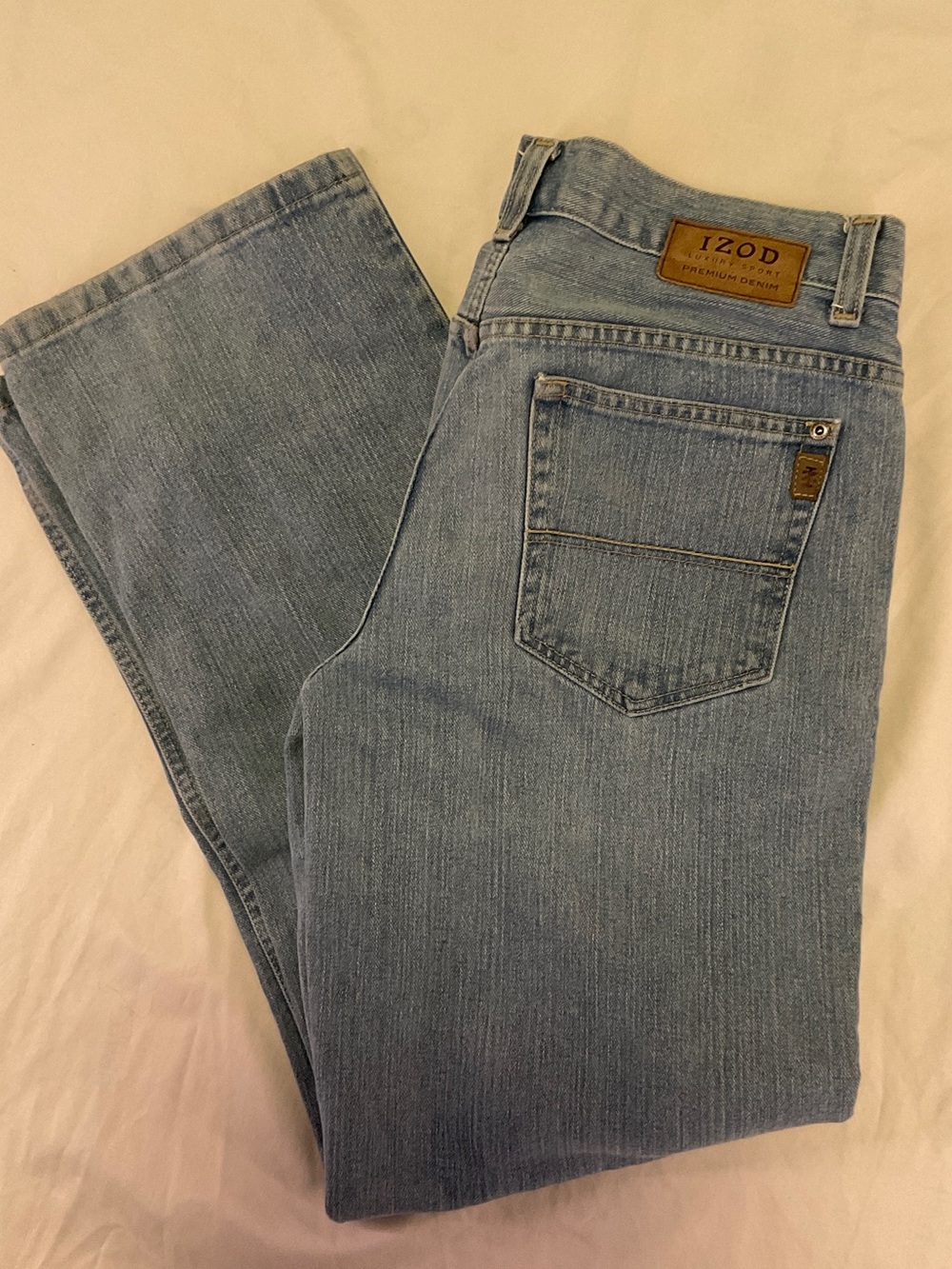 Izod Mens Light Wash Straight-Leg Jeans 32 x 32